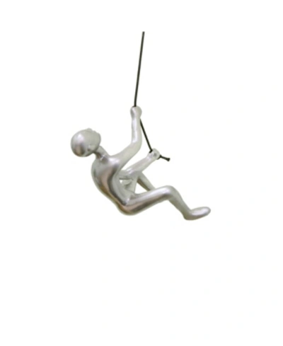 Climbing Man Wall Art In Silver