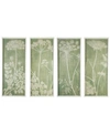TWO'S COMPANY WHITE LACE SET OF 4 BOTANICAL WALL ART - FIR WOOD/GLASS/MDF/PAPER
