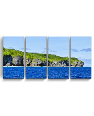 Ready2hangart Niue Pano 4 Piece Wrapped Canvas Coastal Wall Art Set, 24" X 48" In Multi