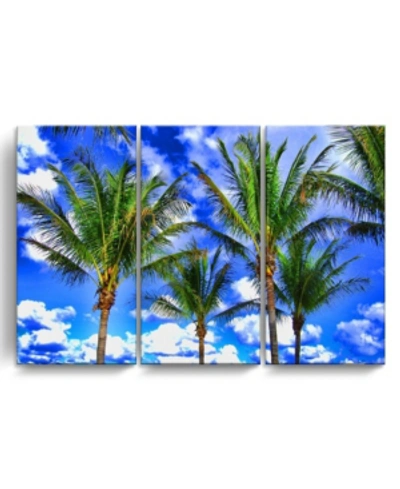 Ready2hangart Shady Palms 3 Piece Wrapped Canvas Coastal Wall Art Set, 24" X 36" In Multi