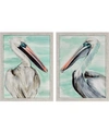 PARAGON PARAGON TURQUOISE PELICAN FRAMED WALL ART SET OF 2, 26" X 20"