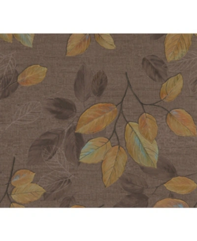 Advantage 21" X 396" Dorado Leaf Toss Wallpaper In Brown