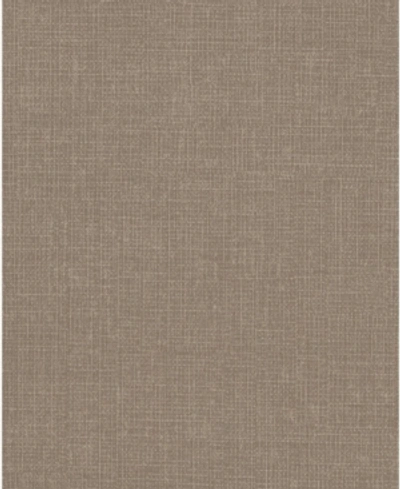 Warner Textures 27" X 324" Arya Fabric Texture Wallpaper In Brown