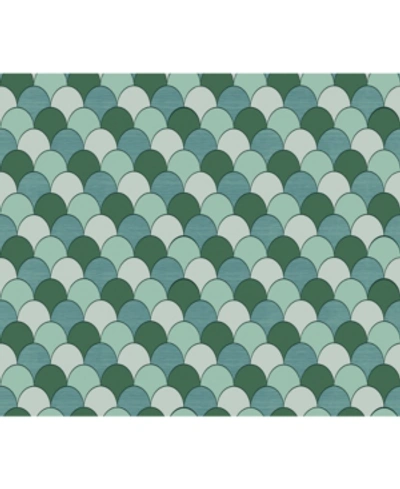 Sirpi 27" X 396" Edwards Geometric Wallpaper In Green