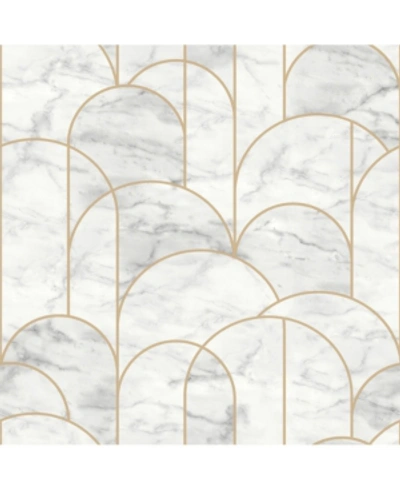 Engblad & Co Engblad Co 21" X 396" Arch Light Geometric Wallpaper In Gray