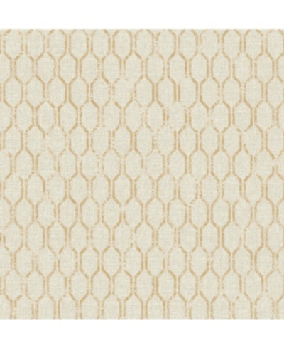 Advantage 20.5" X 369" Elodie Neutral Geometric Wallpaper In Gold