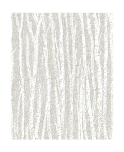 Advantage 20.5" X 369" Flay Birch Tree Wallpaper In Taupe