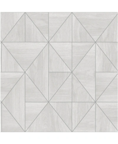 A-street Prints 20.5" X 396" Cheverny Lightgeometric Wood Wallpaper In Gray