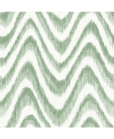 A-street Prints 20.5" X 396" Bargello Wave Wallpaper In Green