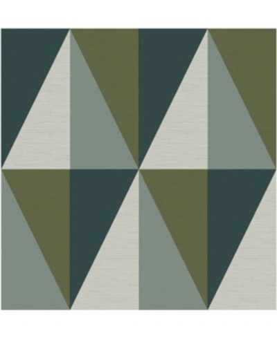 A-street Prints 20.5" X 396" Aspect Geometric Wallpaper In Green