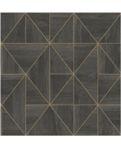 A-street Prints 20.5" X 396" Cheverny Geometric Wood Wallpaper In Brown