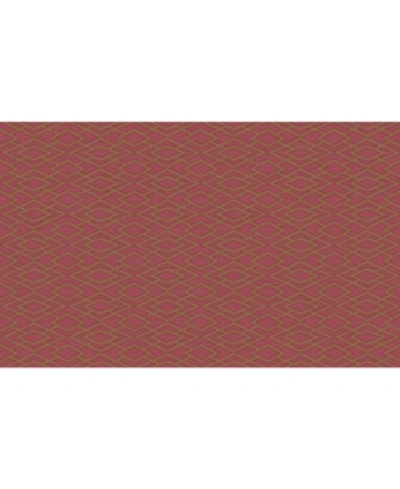 Sirpi 20.5" X 396" Divine Geometric Silk Wallpaper In Red
