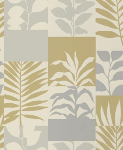 Advantage 20.5" X 369" Hammons Block Botanical Wallpaper In Gold