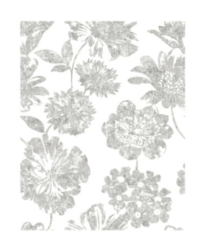 A-street Prints 20.5" X 396" Folia Floral Wallpaper In Gray