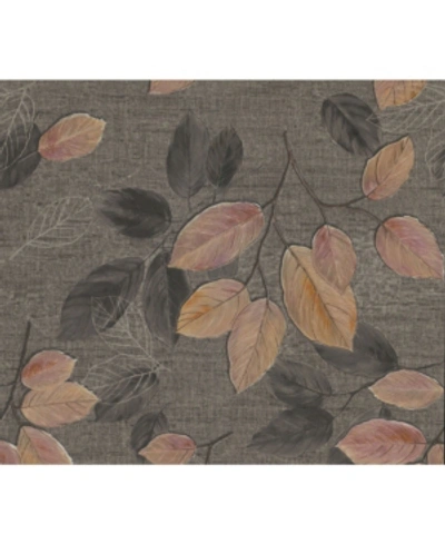 Advantage 21" X 396" Dorado Leaf Toss Wallpaper In Black