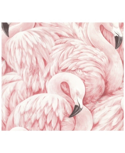 Advantage 20" X 369" Horace Light Flamingos Wallpaper In Pink