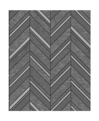 Advantage 20.5" X 369" Punta Mita Chevron Wallpaper In Black