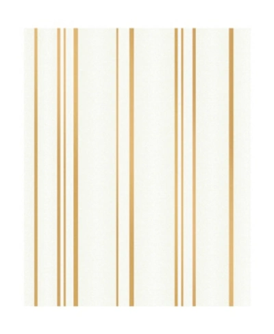Advantage 20.5" X 369" Thierry Stripe Wallpaper In Gold