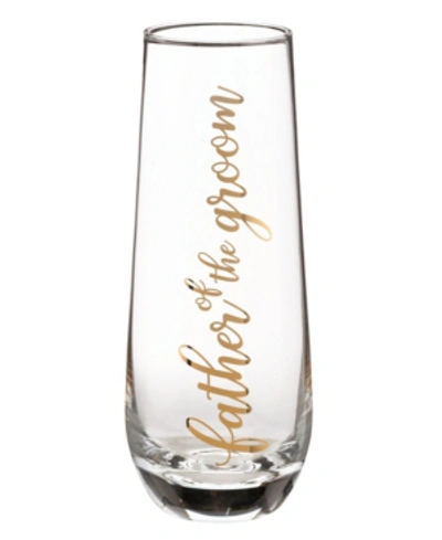 Lillian Rose Father Of Groom Stemless Champagne Glass And Wedding Toasting Glass In Gold