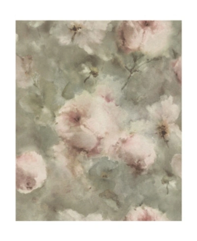 Advantage 20" X 369" Innocent Light Watercolor Floral Wallpaper In Brown