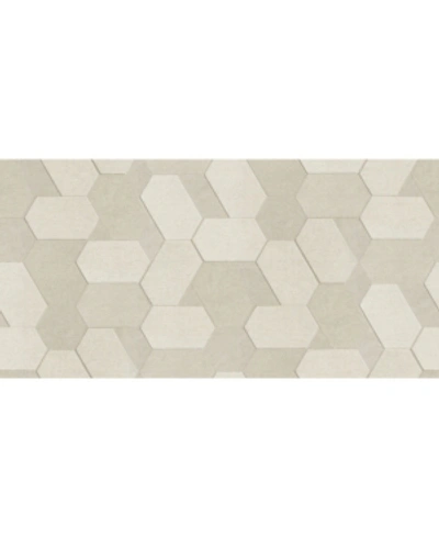 Advantage 20.5" X 369" Plaza Geometric Wallpaper In Ivory