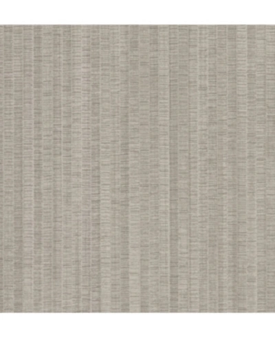 Warner Textures 27" X 324" Volantis Textured Stripe Wallpaper In Gray