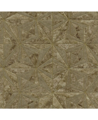 Advantage 20.5" X 369" Los Cabos Marble Geometric Wallpaper In Brown