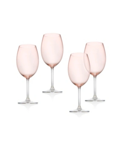 Godinger Set Of 4 Meridian Blush Wine Glasses