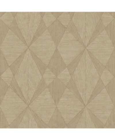 A-street Prints 20.5" X 396" Intrinsic Light Geometric Wood Wallpaper In Brown