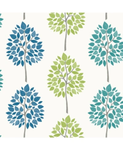 Advantage 20.5" X 369" Tsai Tree Wallpaper In Blue