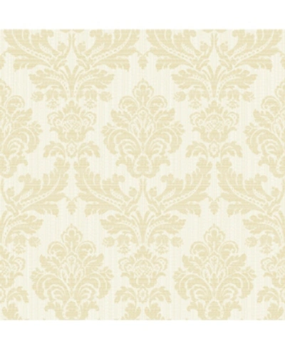 Advantage 20.5" X 369" Piers Texture Damask Wallpaper In Ivory