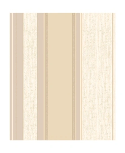 Advantage 20.5" X 369" Mirabelle Stripe Wallpaper In Ivory