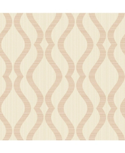 Advantage 20.5" X 369" Yves Rose Ogee Wallpaper In Gold