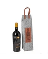 Bey-berk Wines Of The World Felt Wine Tote With Accents In Multi