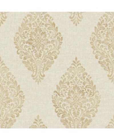 Advantage 20.5" X 369" Pascale Medallion Wallpaper In Gold