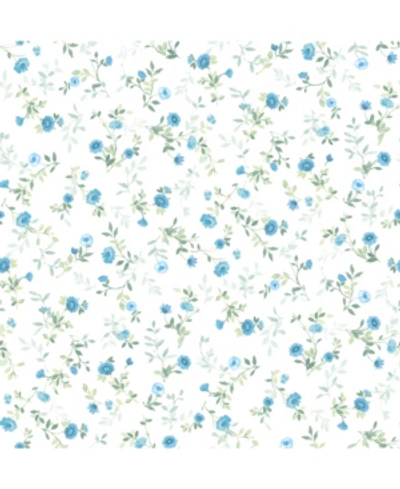 Advantage 20.5" X 369" Catlett Floral Toss Wallpaper In Blue