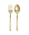 Fortessa Arezzo Brushed Gold 2pc Serving Set In Brushed Gold Stainless Steel