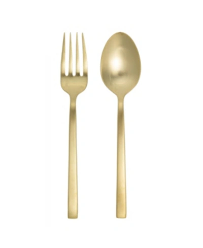 FORTESSA AREZZO BRUSHED GOLD 2PC SERVING SET