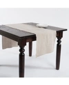Saro Lifestyle Fringed Linen Design Stone Washed Runner In Natural