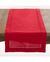 SARO LIFESTYLE CLASSIC HEMSTITCH BORDER TABLE RUNNER, 16" X 120"