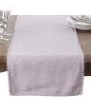 Saro Lifestyle Pom Pom Design Linen Dining Room Table Runner In Lavender