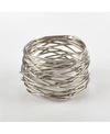 Saro Lifestyle Metal Design Metal Design Napkin Ring, Set Of 4 In Silver