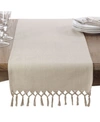 Saro Lifestyle Bellaria Collection Knotted Tassel Design Table Runner In Natural