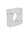 Saro Lifestyle Glass Crystal Doubled Block Napkin Ring, Set Of 4 In Clear