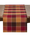 Saro Lifestyle Stitched Plaid Cotton Blend Table Runner In Multi
