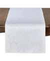 Saro Lifestyle Beautiful Damask Table Runner With Subtle Print In White