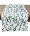 Saro Lifestyle Eucalyptus Leaf Long Table Runner In Jade