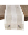 SARO LIFESTYLE LAVENDER EMBROIDERY HEMSTITCH RUNNER