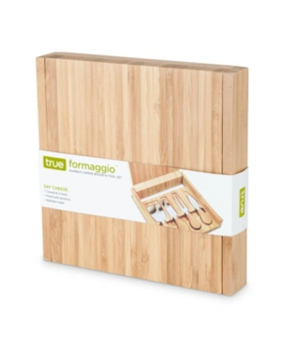 True Formaggio Bamboo Cheese Board Tool Set- 5 Piece In Brown