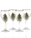 Spode Christmas Tree Set Of 4 Wine Glasses